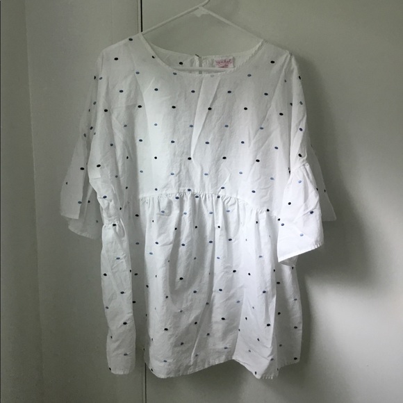 Isabel Maternity by Ingrid & Isabel Tops - Spotted Blue and White Isabel Top